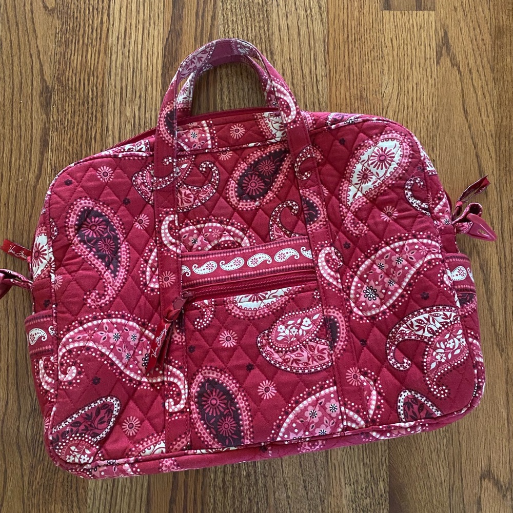 Vera Bradley red paisley computer bag